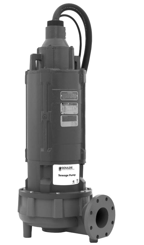 Goulds 4NS12P4CC Submersible Non-Clog Sewage Pump – 25 HP, Three Phase, 460V