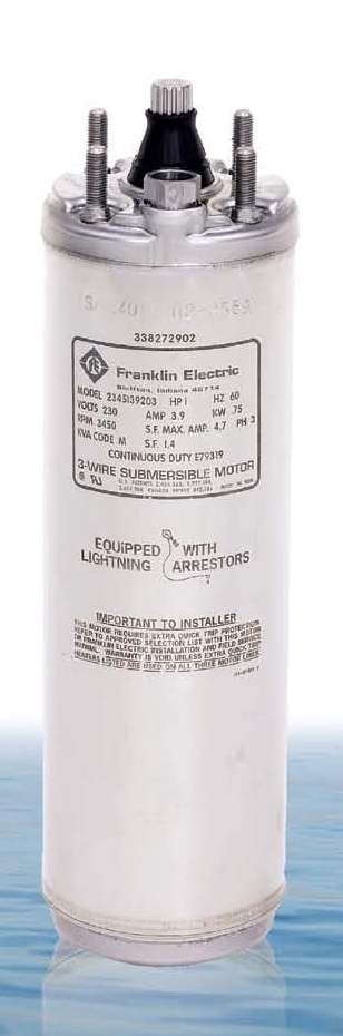 Franklin 2343160620G 4" Submersible Three-Phase Motor, 3 HP, 230V, Series 600M