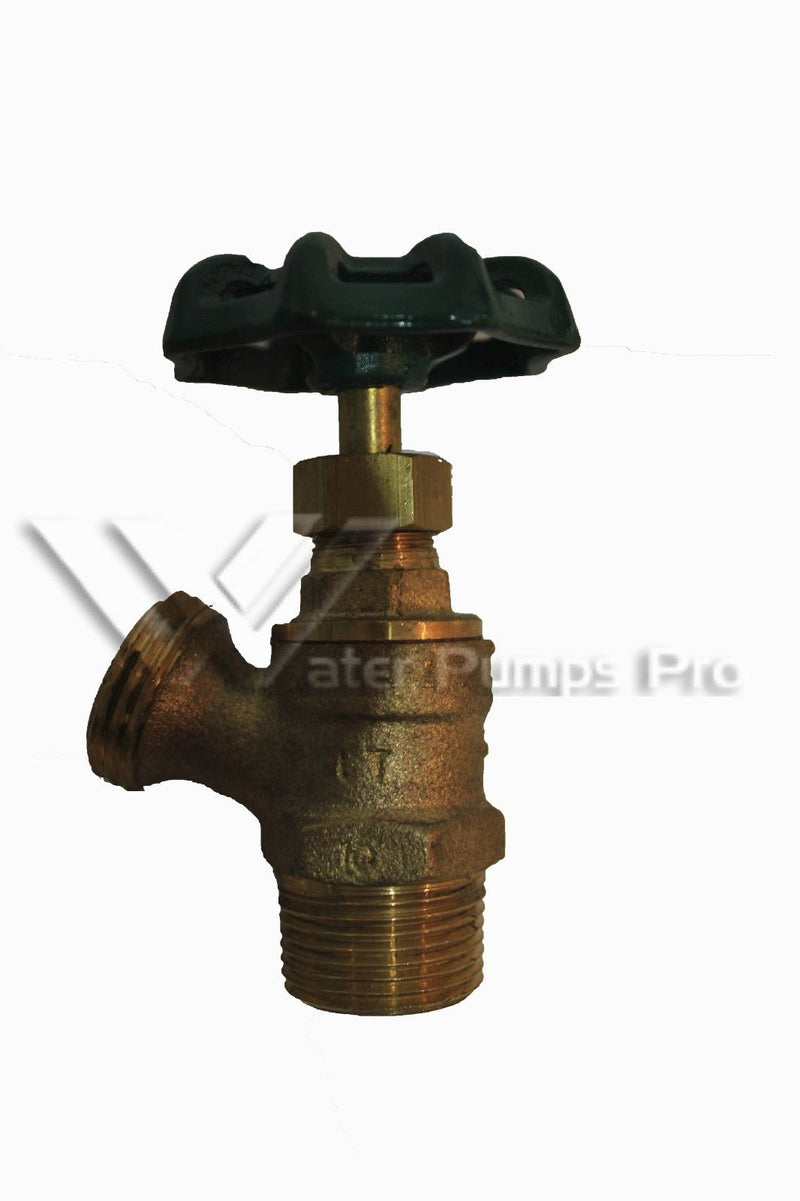 Merrill BBDNL50MA 1/2" No-Lead Brass Boiler Drain with Hose Bibb, Angle Outlet