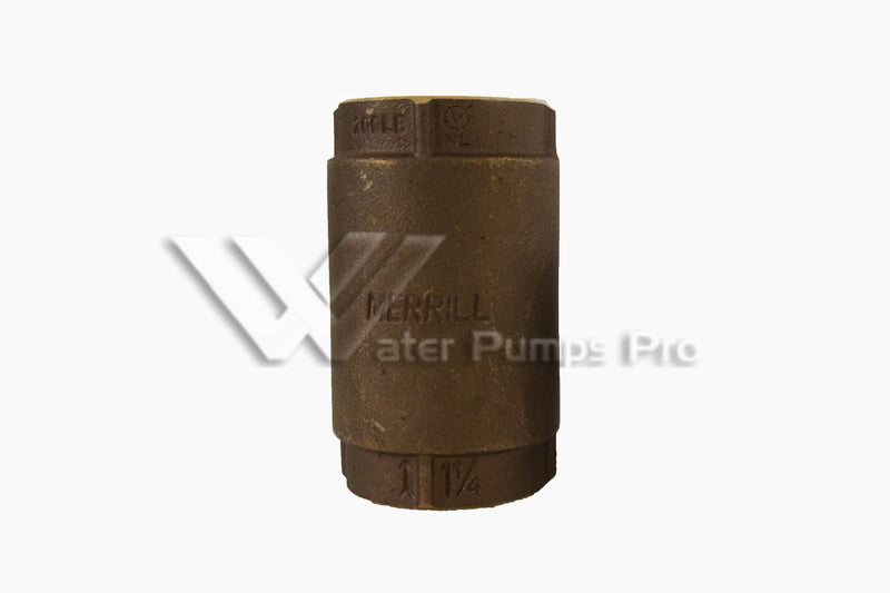 Merrill CVNL125 1-1/4" No-Lead Brass Check Valve
