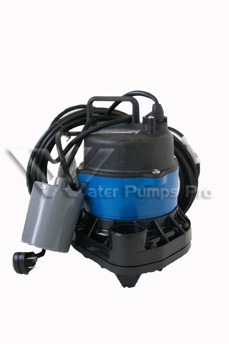 Goulds EP0411AC, Model 3871 – Submersible Effluent Pump, 4/10 HP, 115 Volts, 1 Phase, 1-1/2" NPT Discharge, 55 GPM Max, Piggyback/Wide-Angle Float Switch, 20 ft Cord