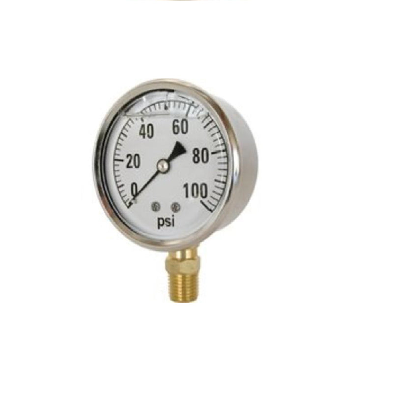 Merrill PGLNL100 No-Lead Liquid-Filled Stainless Steel Pressure Gauge – 0-100 PSI