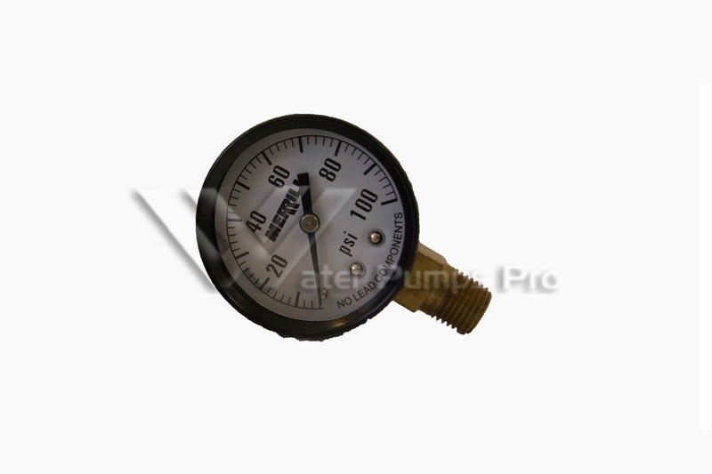 Merrill PG100 No-Lead Pressure Gauge – 0-100 PSI