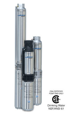 Franklin 95221550 4" J-Class, Series V Stainless Steel Submersible Well Pump &amp; Motor, 1-1/2 HP, 15 GPM, 230V, 3-Wire