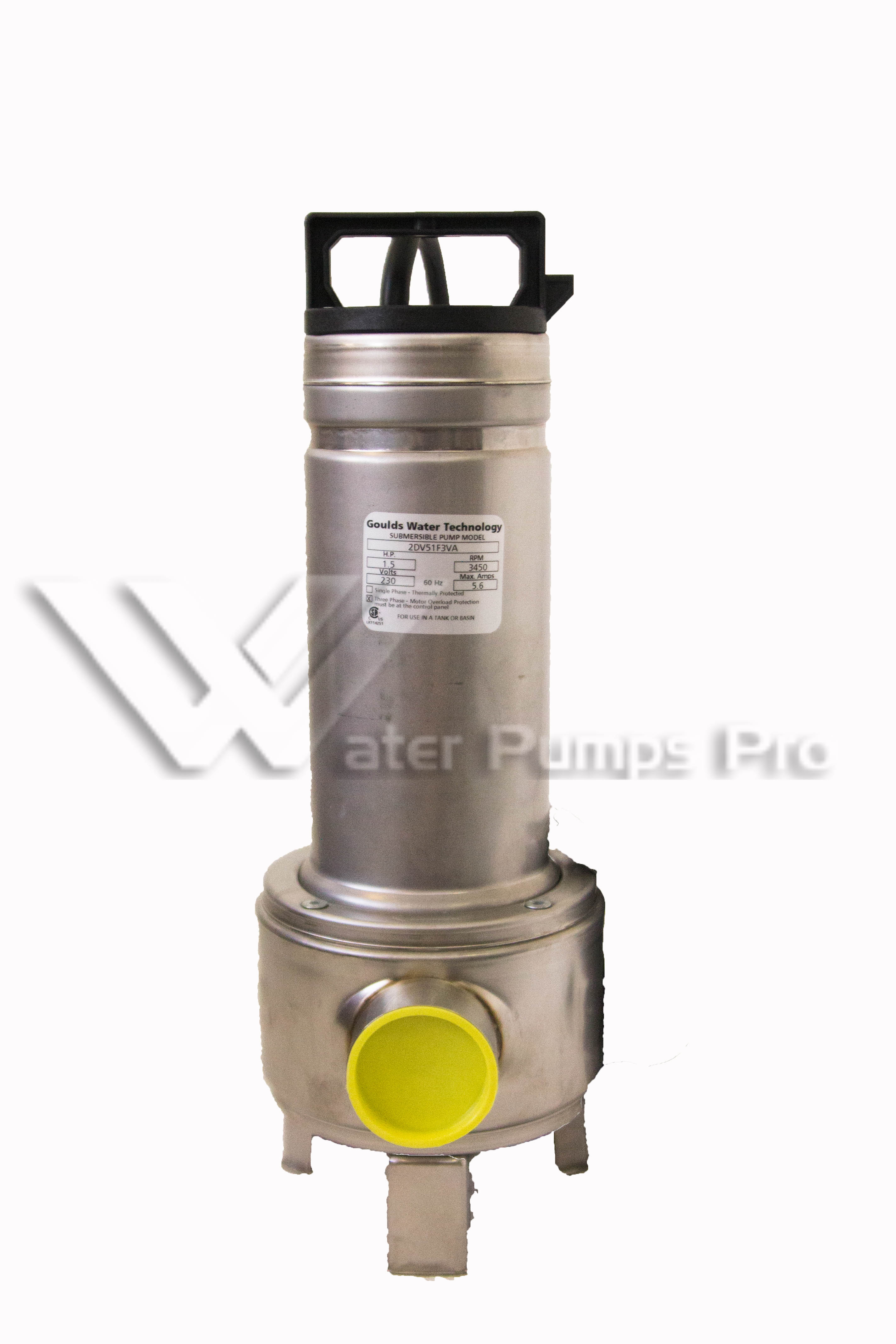 Goulds 1DV51C4VA Submersible Sewage Pump 1/2HP 460V 3PH 1.5" - Click Image to Close