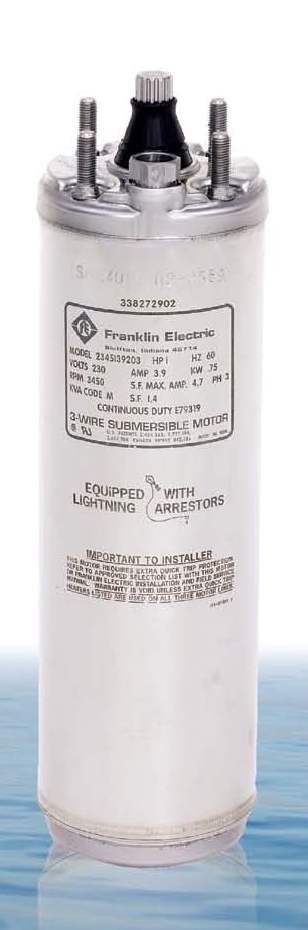 Franklin 2243022604 4" Submersible 3 Wire 1PH Motor 3 HP 230V
