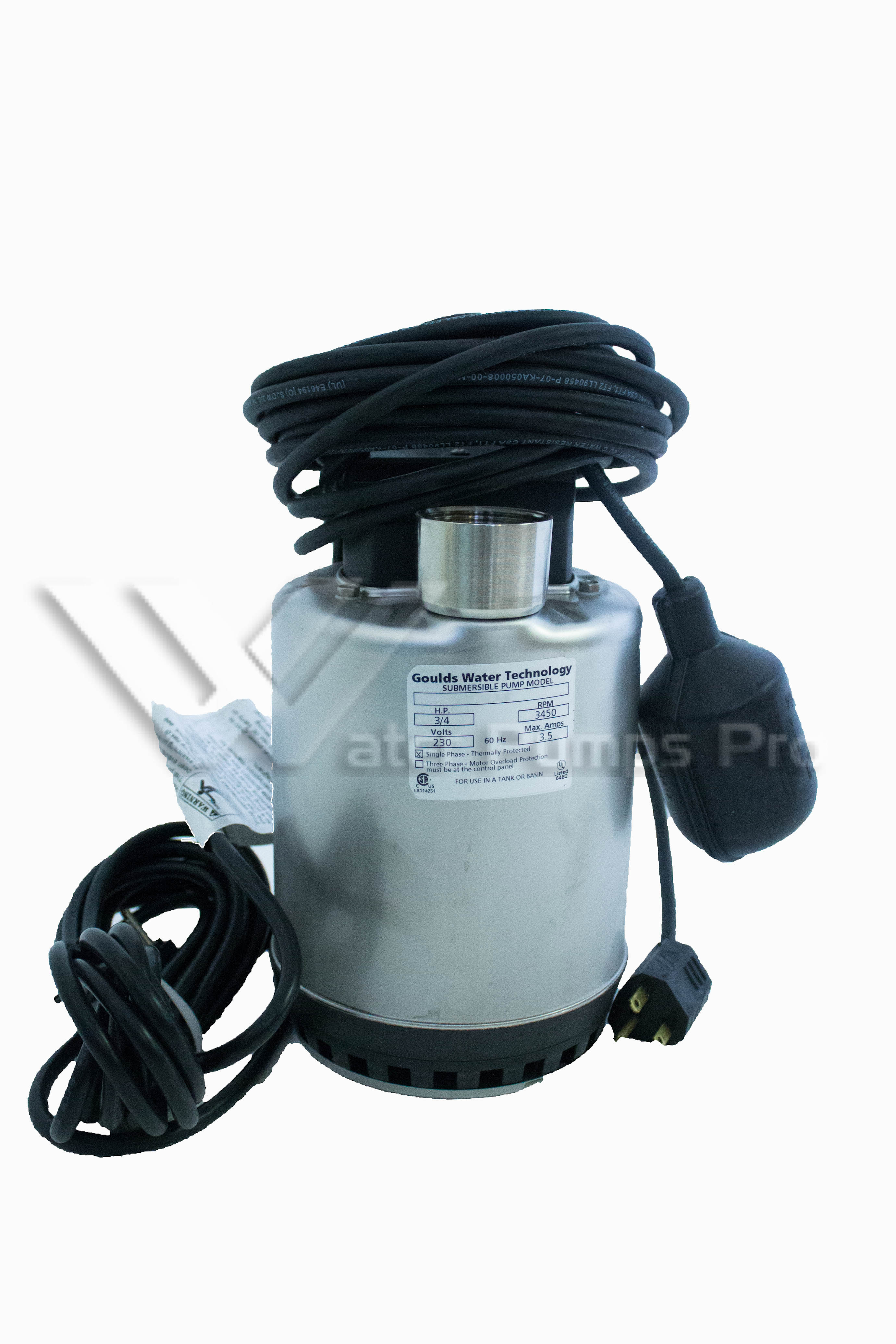 Goulds LSP0711AF 3/4HP 115V- Submersible Sump Pump - Click Image to Close